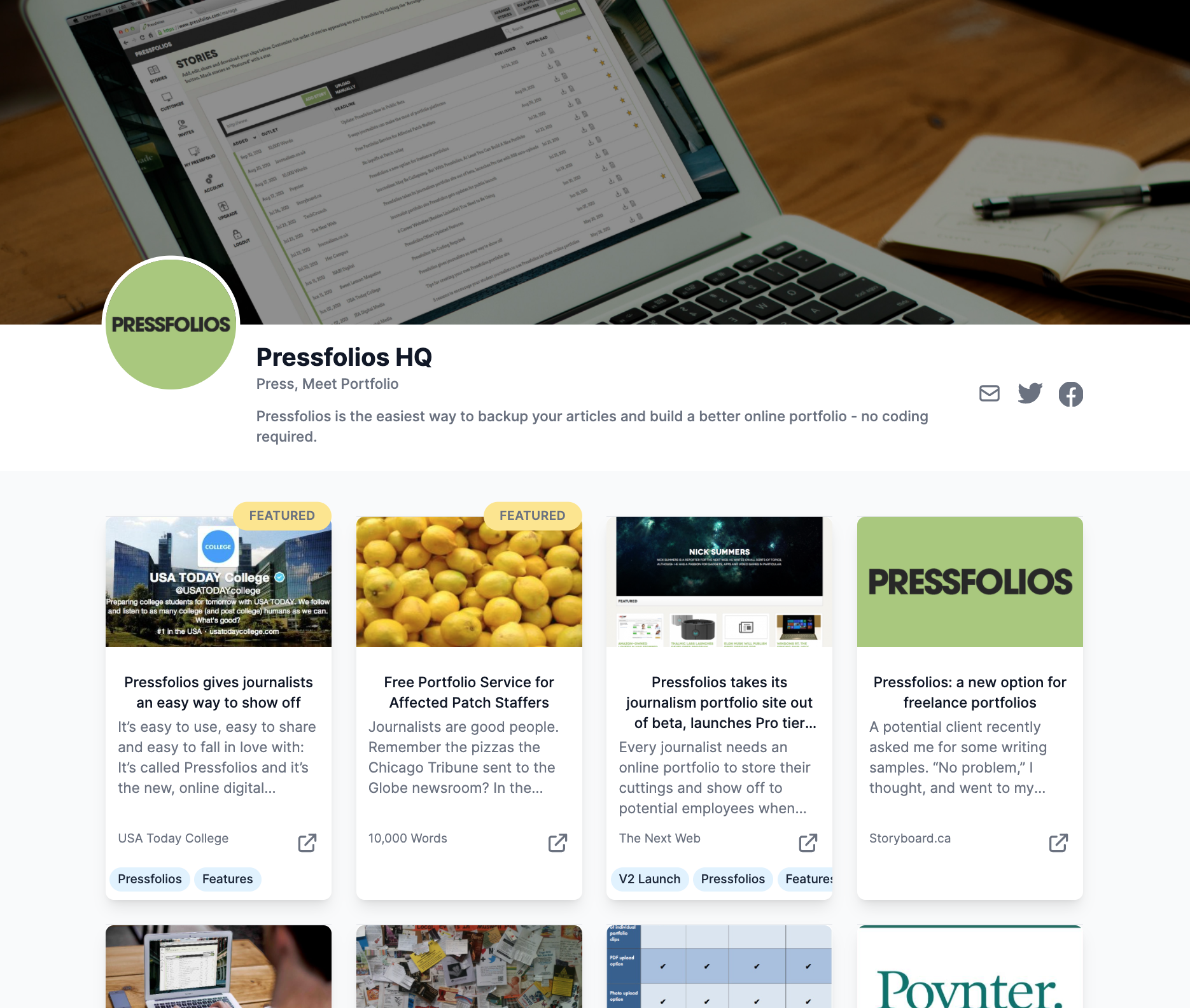 Build a better online journalism portfolio with Pressfolios